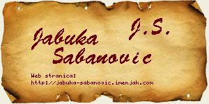Jabuka Šabanović vizit kartica